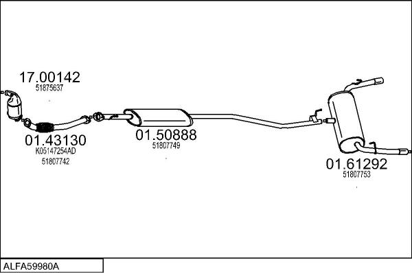 MTS ALFA59980A033301 - Échappement droxauto.com