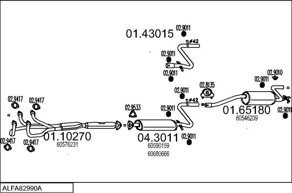 MTS ALFA82990A000113 - Échappement droxauto.com
