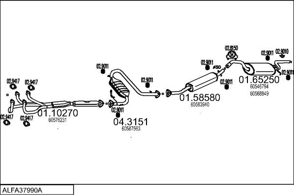 MTS ALFA37990A000113 - Échappement droxauto.com