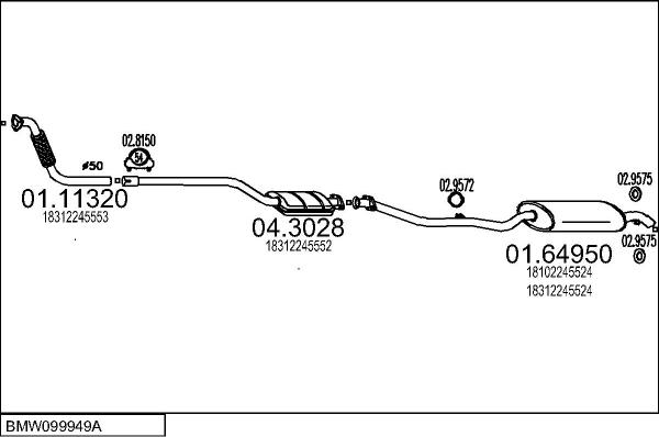 MTS BMW099949A003818 - Échappement droxauto.com