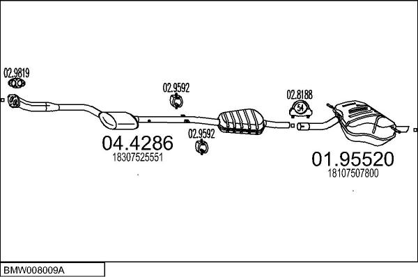 MTS BMW008009A015924 - Échappement droxauto.com