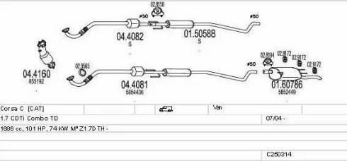 MTS C250314005451 - Échappement droxauto.com