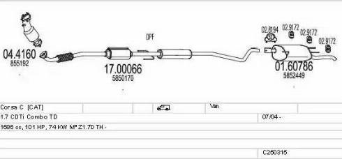 MTS C250315005452 - Échappement droxauto.com