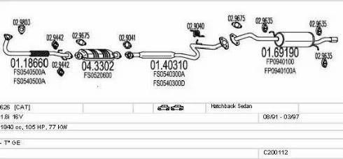 MTS C200112000182 - Échappement droxauto.com
