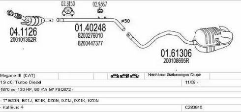 MTS C280916028105 - Échappement droxauto.com