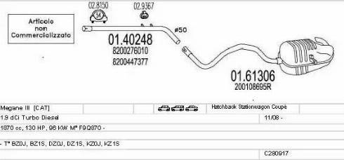 MTS C280917028106 - Échappement droxauto.com