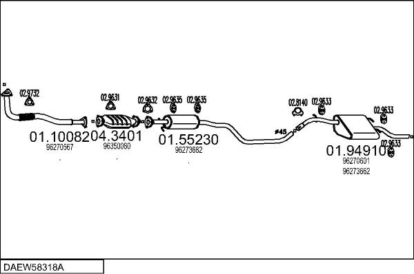 MTS DAEW58318A128999 - Échappement droxauto.com