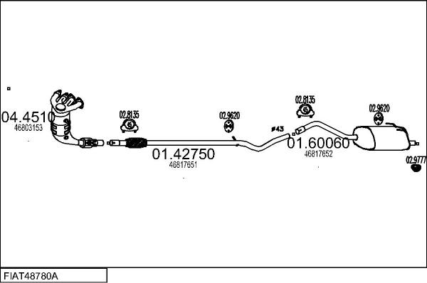 MTS FIAT48780A017628 - Échappement droxauto.com