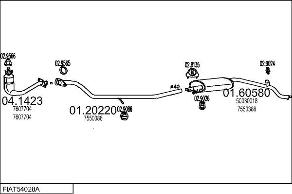 MTS FIAT54028A002554 - Échappement droxauto.com