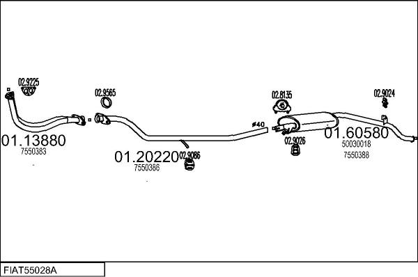 MTS FIAT55028A002555 - Échappement droxauto.com