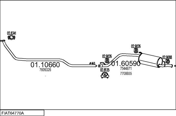 MTS FIAT64770A002550 - Échappement droxauto.com