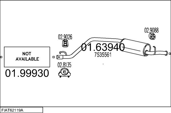 MTS FIAT62119A002550 - Échappement droxauto.com