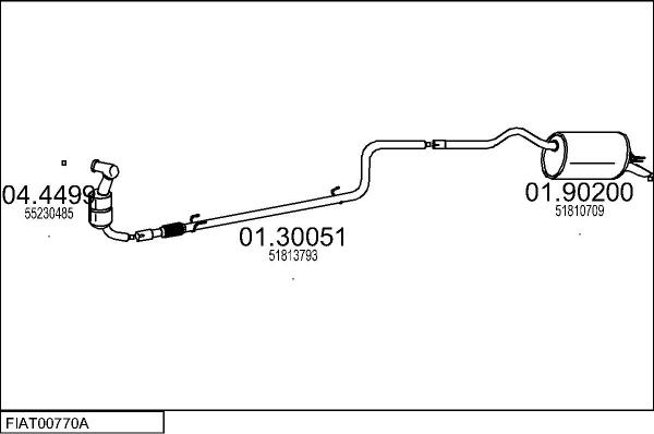 MTS FIAT00770A009298 - Échappement droxauto.com