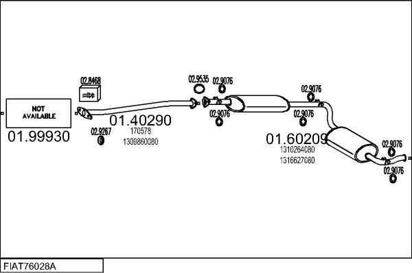 MTS FIAT76028A007739 - Échappement droxauto.com