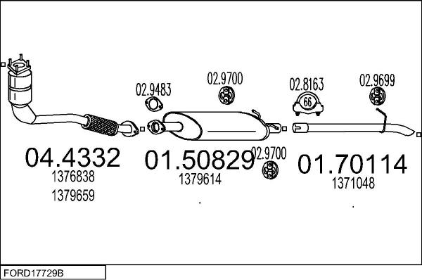 MTS FORD17729B019599 - Échappement droxauto.com