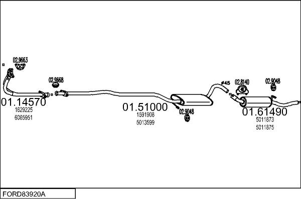 MTS FORD83920A001463 - Échappement droxauto.com