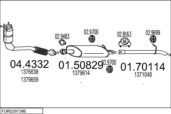 MTS FORD29739B019599 - Échappement droxauto.com