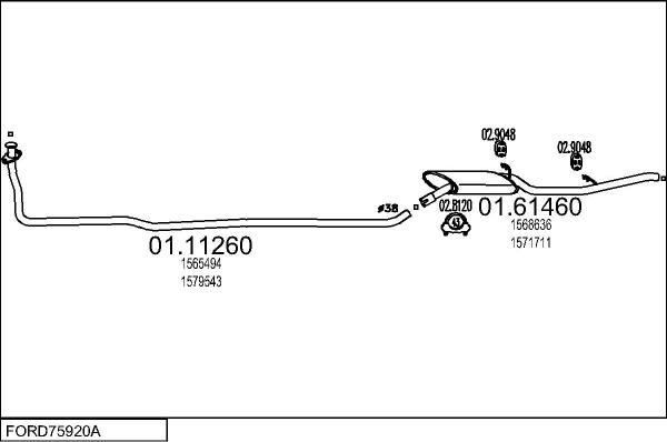 MTS FORD75920A000323 - Échappement droxauto.com