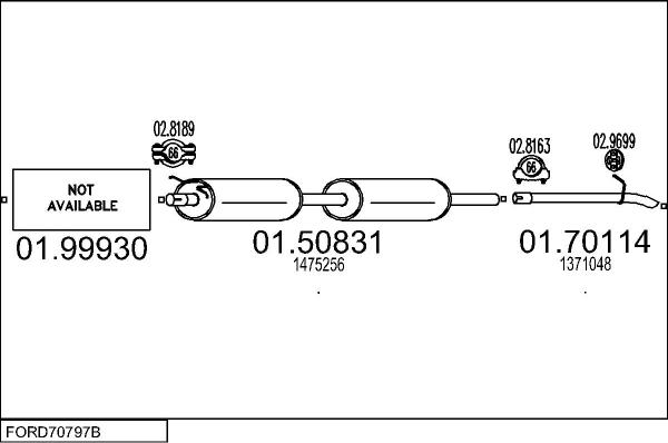 MTS FORD70797B011971 - Échappement droxauto.com
