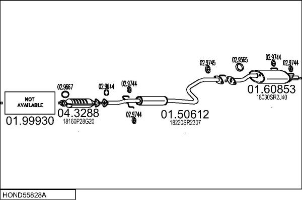MTS HOND55828A004232 - Échappement droxauto.com