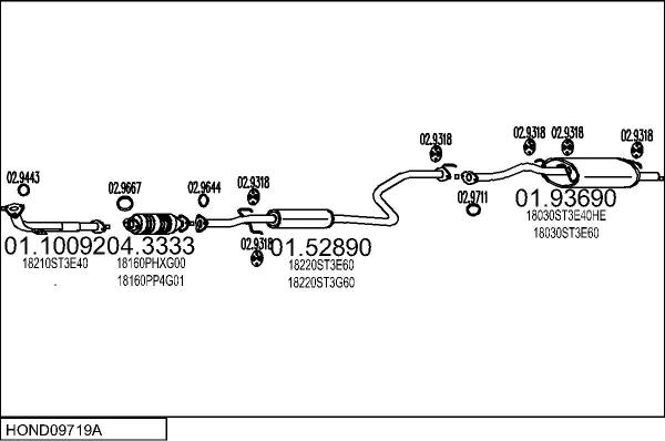 MTS HOND09719A005359 - Échappement droxauto.com