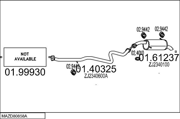 MTS MAZD80858A054913 - Échappement droxauto.com