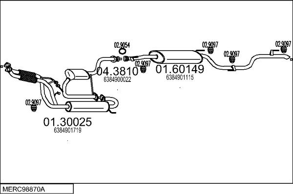 MTS MERC98870A008896 - Échappement droxauto.com
