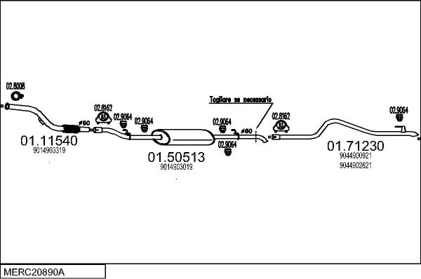 MTS MERC20890A014973 - Échappement droxauto.com