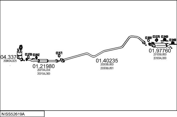 MTS NISS52619A017686 - Échappement droxauto.com