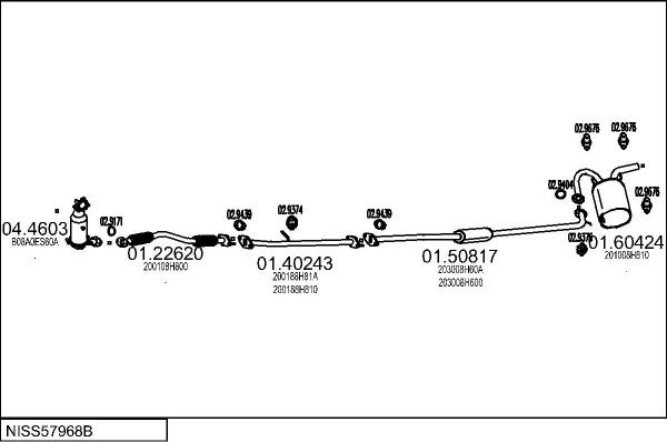 MTS NISS57968B024628 - Échappement droxauto.com