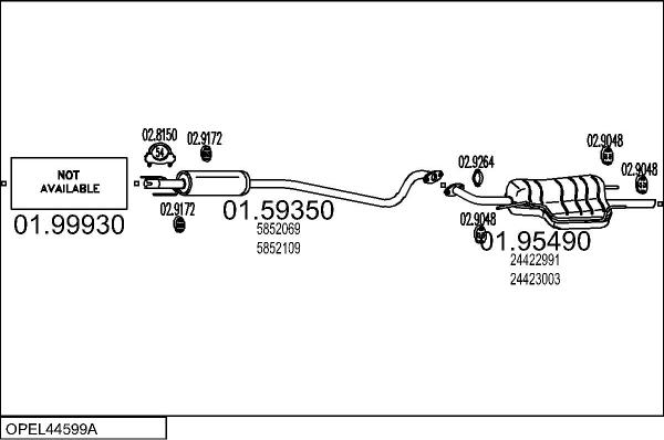 MTS OPEL44599A009005 - Échappement droxauto.com