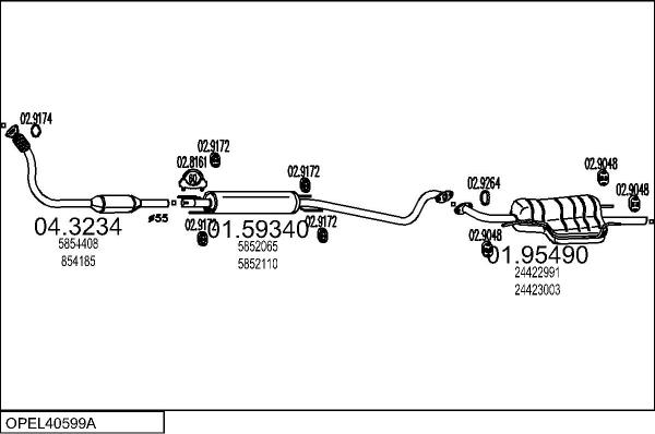MTS OPEL40599A009006 - Échappement droxauto.com