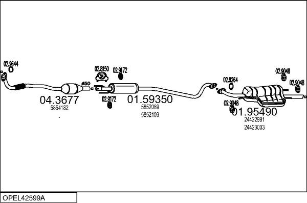 MTS OPEL42599A014182 - Échappement droxauto.com