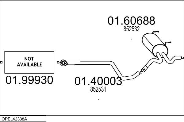 MTS OPEL42338A105581 - Échappement droxauto.com