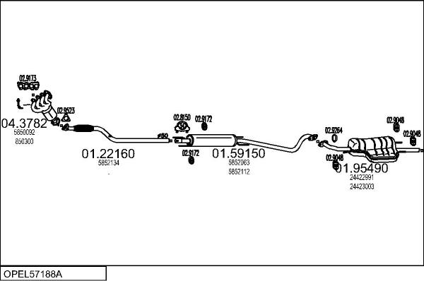 MTS OPEL57188A132652 - Échappement droxauto.com