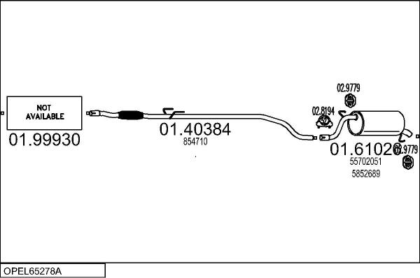MTS OPEL65278A110029 - Échappement droxauto.com