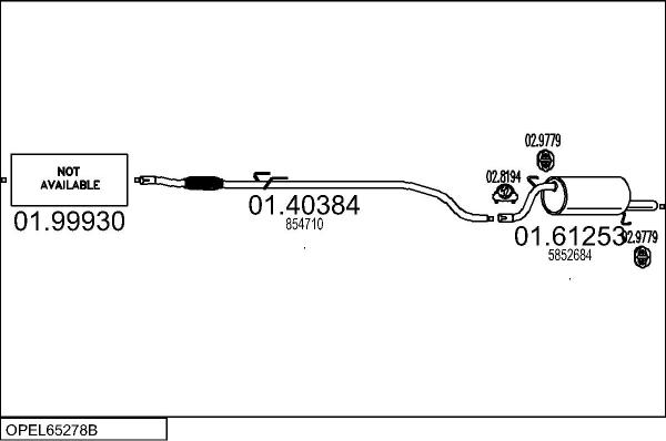 MTS OPEL65278B110029 - Échappement droxauto.com