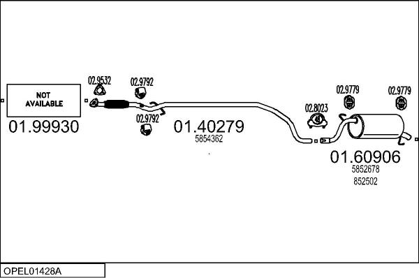 MTS OPEL01428A110026 - Échappement droxauto.com