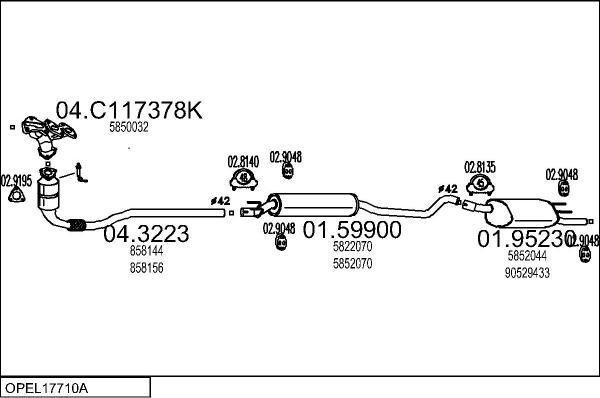 MTS OPEL17710A007863 - Échappement droxauto.com