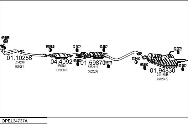 MTS OPEL34737A132626 - Échappement droxauto.com