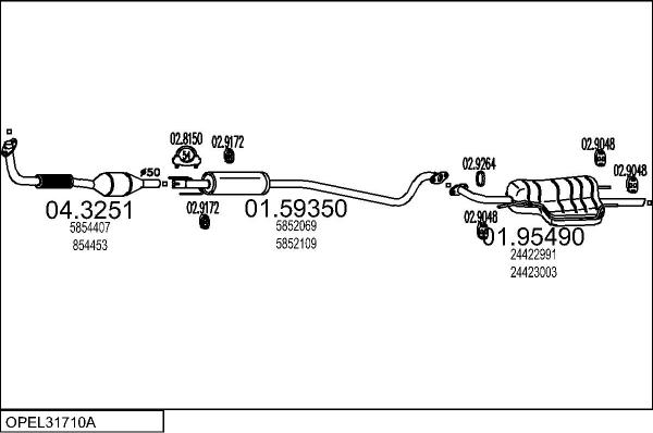 MTS OPEL31710A009005 - Échappement droxauto.com