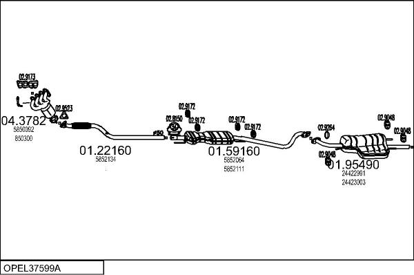 MTS OPEL37599A009002 - Échappement droxauto.com
