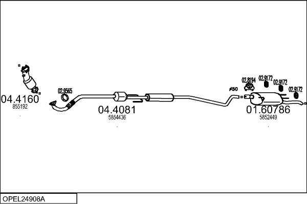MTS OPEL24908A023132 - Échappement droxauto.com