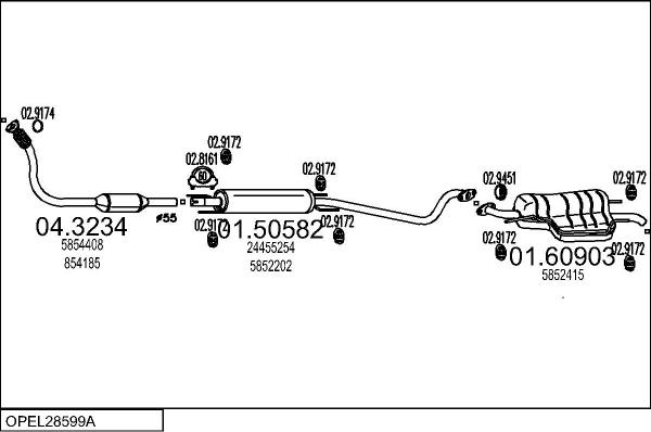 MTS OPEL28599A009693 - Échappement droxauto.com