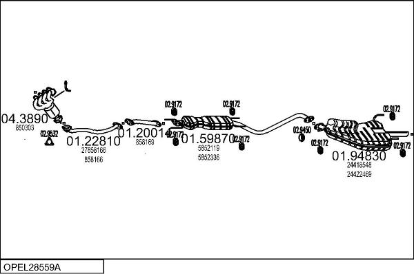 MTS OPEL28559A015298 - Échappement droxauto.com