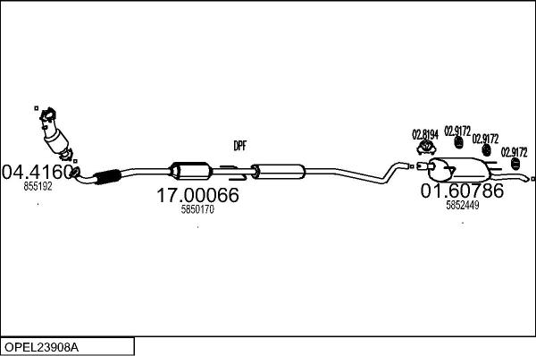 MTS OPEL23908A023132 - Échappement droxauto.com