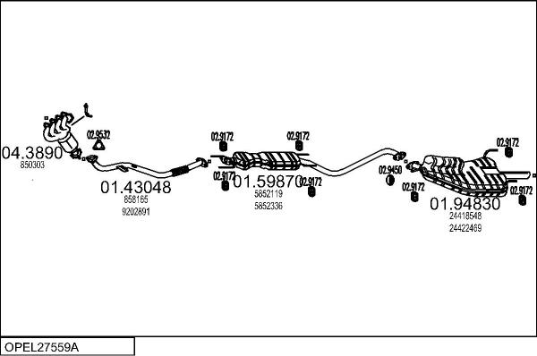 MTS OPEL27559A015298 - Échappement droxauto.com