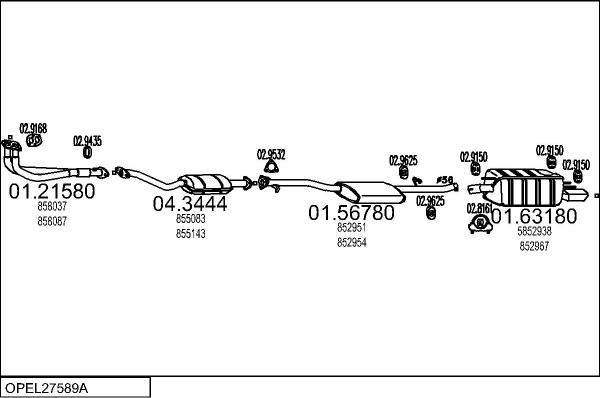 MTS OPEL27589A004095 - Échappement droxauto.com