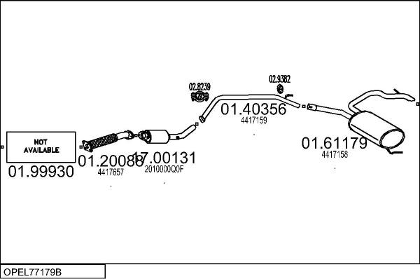 MTS OPEL77179B023498 - Échappement droxauto.com