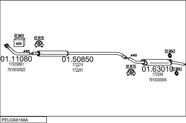 MTS PEUG68168A002278 - Échappement droxauto.com